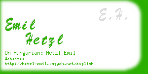 emil hetzl business card